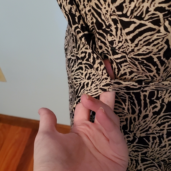 J. Stevens Black Tan Nature Print Faux-Wrap Dress - Picture 6 of 9